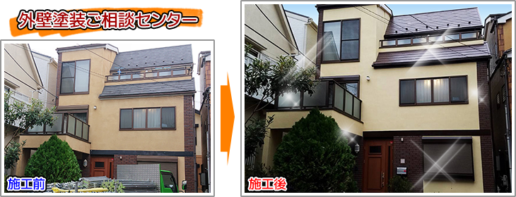東京都文京区3階建住宅の外壁塗装・屋根塗装工事の施工事例