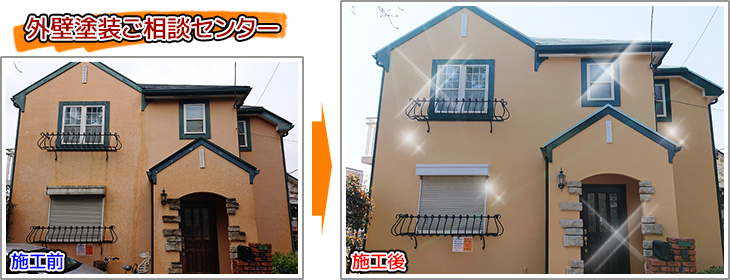 東京都北区2階建住宅の外壁塗装・屋根塗装工事の施工事例